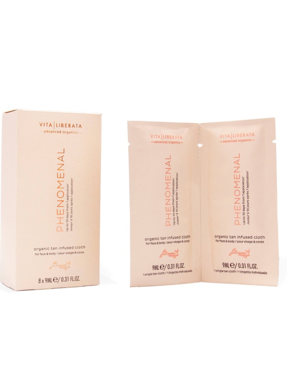 16 pack Vita Liberata  Phenomenal Organic Tan Infused Cloth - Pale Pink